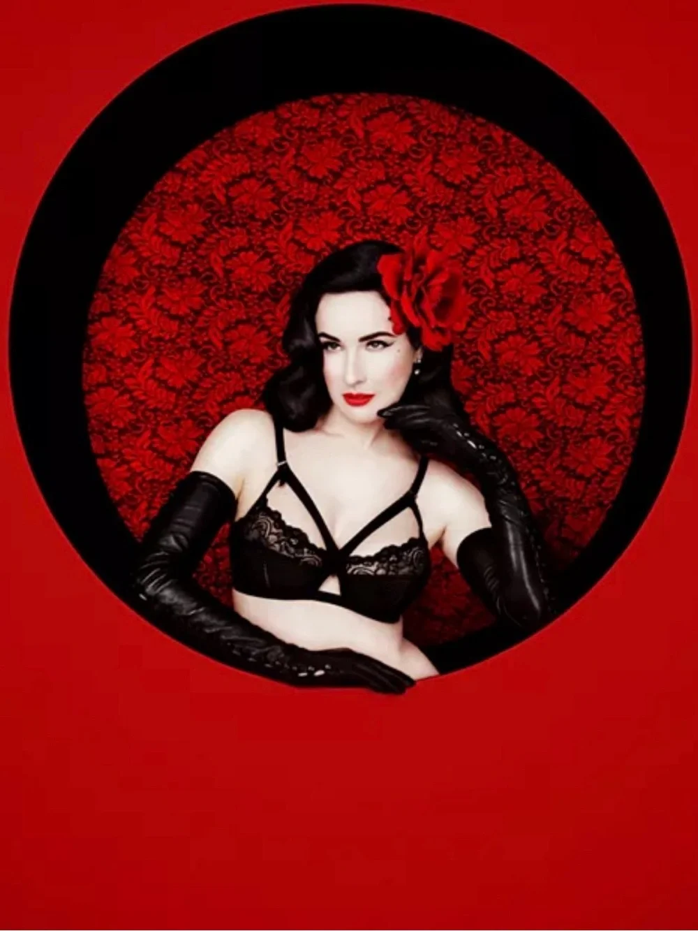 Dita Von Teese Madame X Black Sequin Bra | Vintage Glamour - Size 34DD/34E